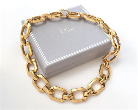 vintage dior gold necklace|genuine christian dior necklace.